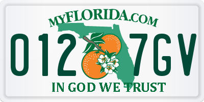 FL license plate 0127GV