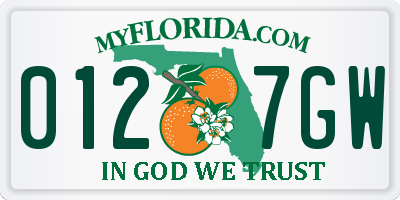 FL license plate 0127GW