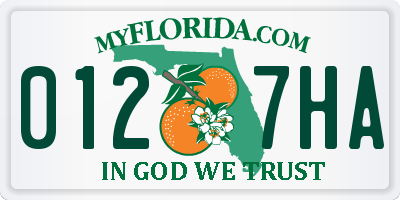 FL license plate 0127HA