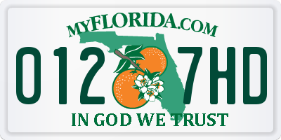 FL license plate 0127HD