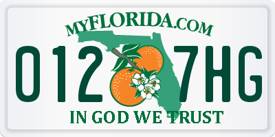 FL license plate 0127HG
