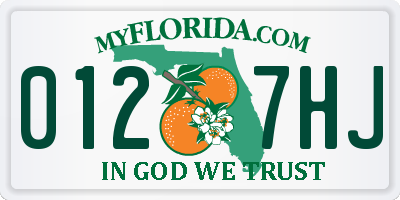 FL license plate 0127HJ
