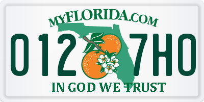 FL license plate 0127HO