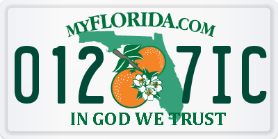 FL license plate 0127IC