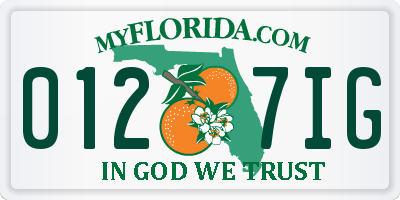 FL license plate 0127IG