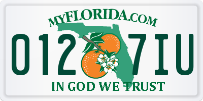 FL license plate 0127IU