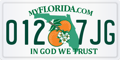 FL license plate 0127JG