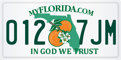 FL license plate 0127JM