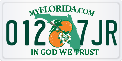 FL license plate 0127JR