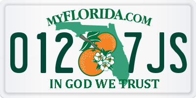 FL license plate 0127JS