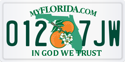 FL license plate 0127JW