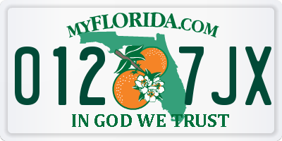 FL license plate 0127JX