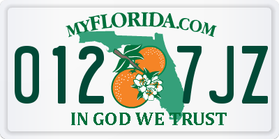 FL license plate 0127JZ