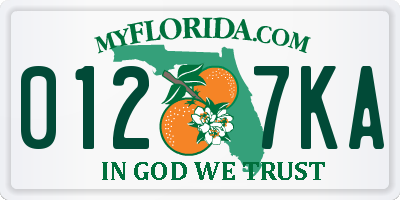 FL license plate 0127KA