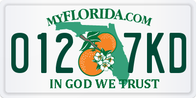 FL license plate 0127KD