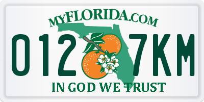 FL license plate 0127KM