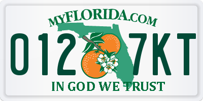 FL license plate 0127KT