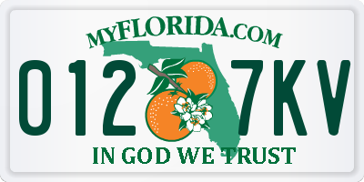 FL license plate 0127KV