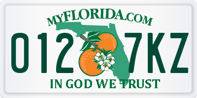 FL license plate 0127KZ