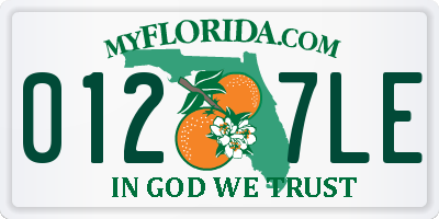 FL license plate 0127LE