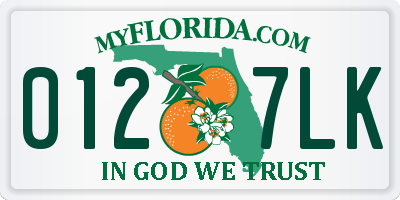 FL license plate 0127LK