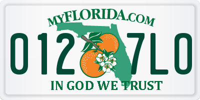 FL license plate 0127LO