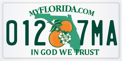 FL license plate 0127MA