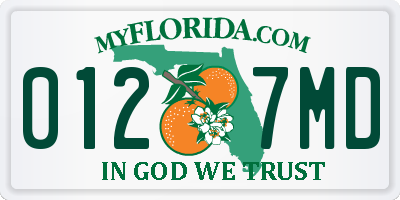 FL license plate 0127MD