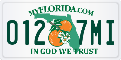 FL license plate 0127MI