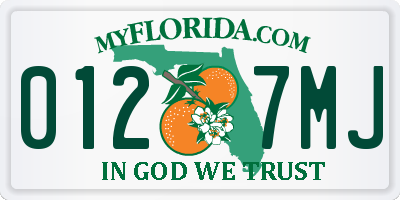 FL license plate 0127MJ