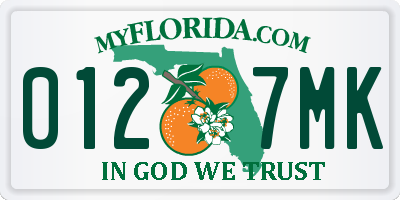 FL license plate 0127MK