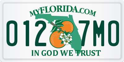 FL license plate 0127MO