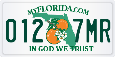 FL license plate 0127MR
