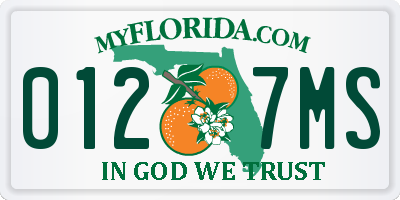 FL license plate 0127MS