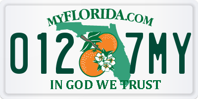 FL license plate 0127MY