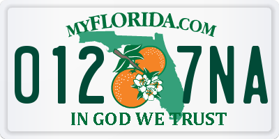 FL license plate 0127NA