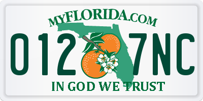 FL license plate 0127NC