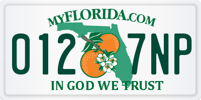 FL license plate 0127NP