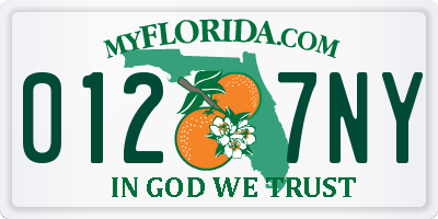 FL license plate 0127NY
