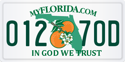 FL license plate 0127OD