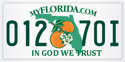 FL license plate 0127OI