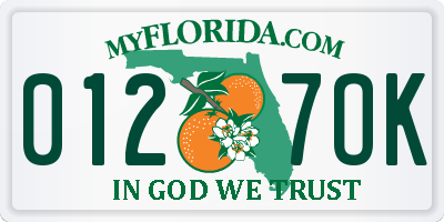 FL license plate 0127OK