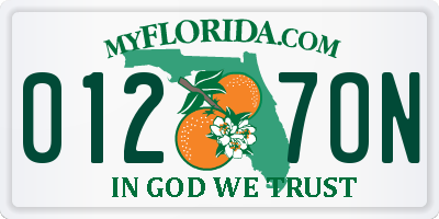FL license plate 0127ON