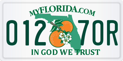 FL license plate 0127OR