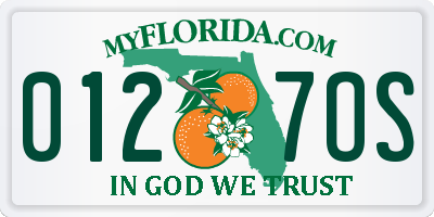 FL license plate 0127OS