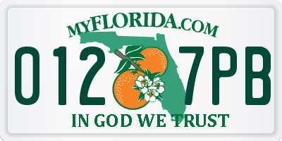 FL license plate 0127PB