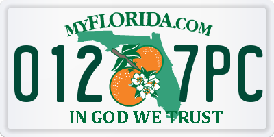 FL license plate 0127PC