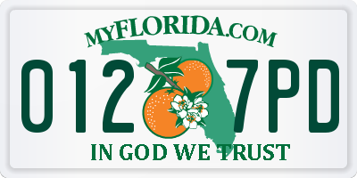 FL license plate 0127PD