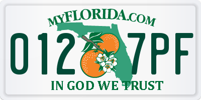 FL license plate 0127PF