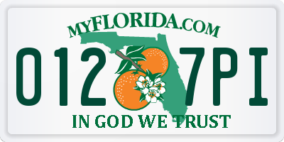 FL license plate 0127PI